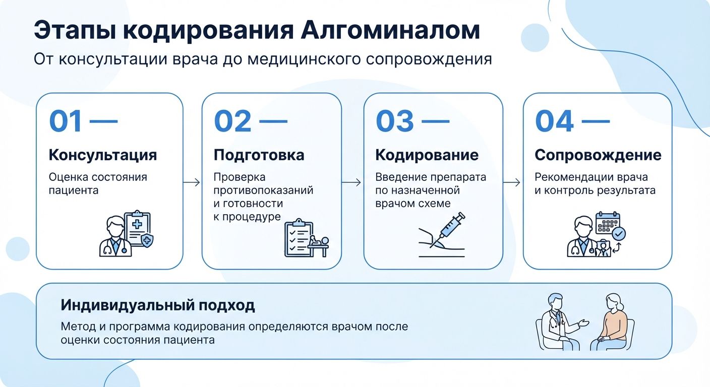 Кодирование препаратом «Алгоминал» в Арске инфографика